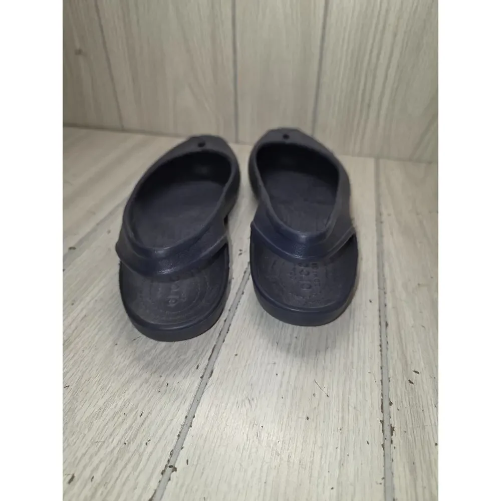 Crocs Women's Navy Blue Kaddie Ballet Flats Slip-on Shoes Size 10 Laser Cut